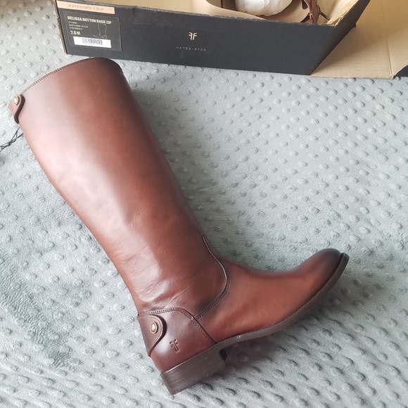 frye melissa button back zip wide calf